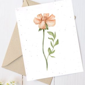 Carte en Papier à planter Fleur aquarelle 3