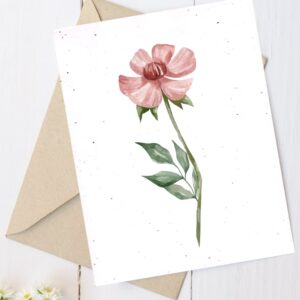 Carte en Papier à planter Fleur aquarelle 4