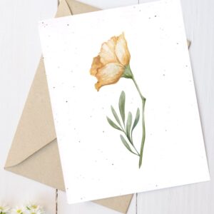 Carte en Papier à planter Fleur aquarelle 5