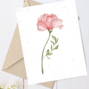 Carte en Papier à planter Fleur aquarelle 6