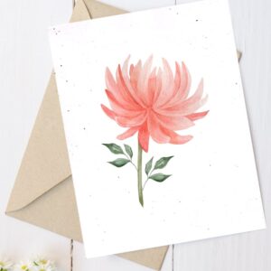 Carte en Papier à planter Fleur aquarelle 7