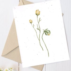 Carte en Papier à planter Fleur aquarelle 8