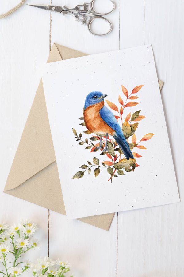 Carte en papier à planter- Blue bird