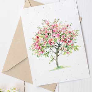 Carte en papier à planter- Cerisier