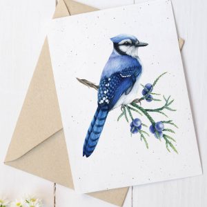 Carte en papier à planter- Geai bleu