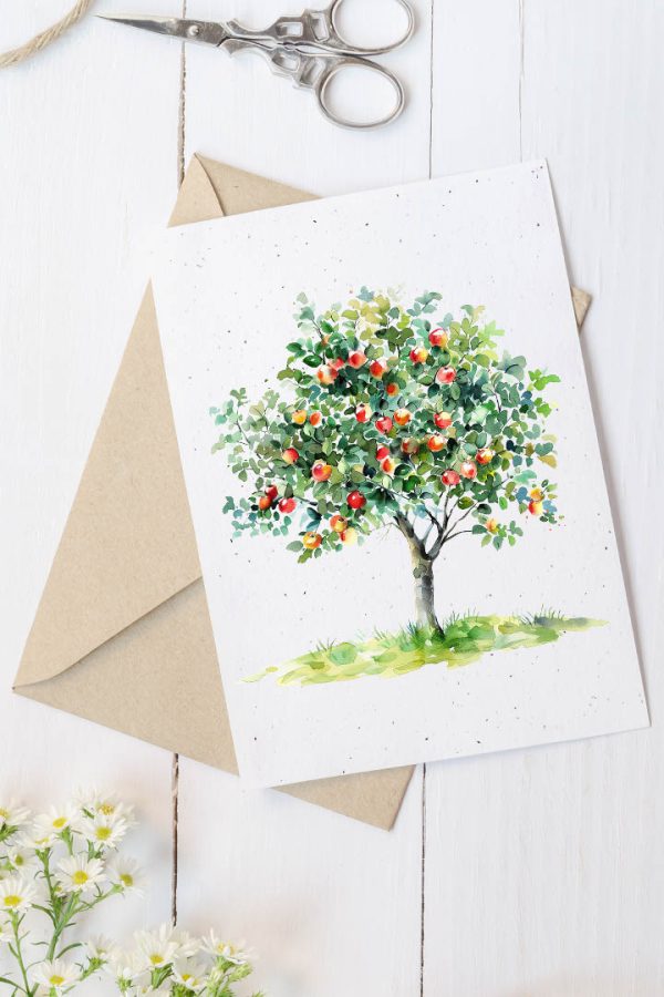 Carte en papier à planter- Pommier