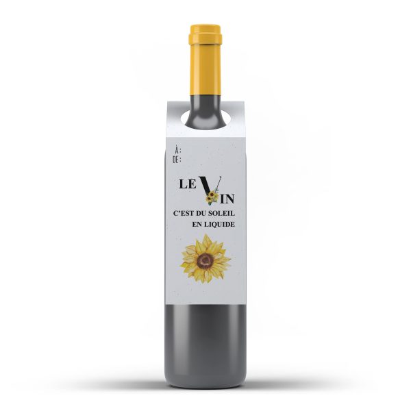 Étiquettes (x3) en papier à planter pour bouteille - Le vin c'est du soleil en liquide