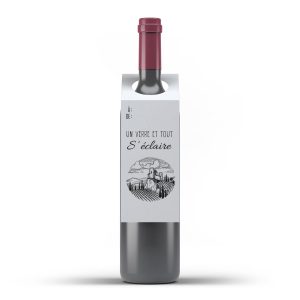 Étiquettes (x3) en papier à planter pour bouteille - Un verre et tout s'éclaire