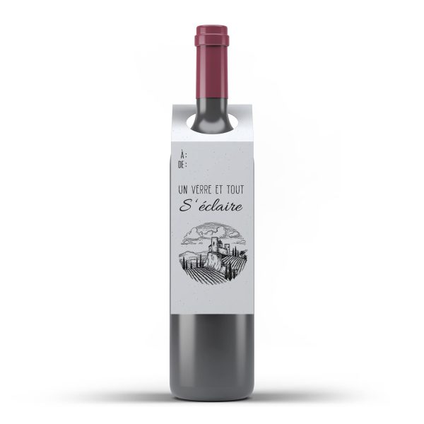 Étiquettes (x3) en papier à planter pour bouteille - Un verre et tout s'éclaire
