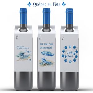 Étiquettes (x3) en papier à planter pour bouteille - Québec en fête